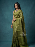 Munga fancy sarees for women | parrot green | zari border | party wear