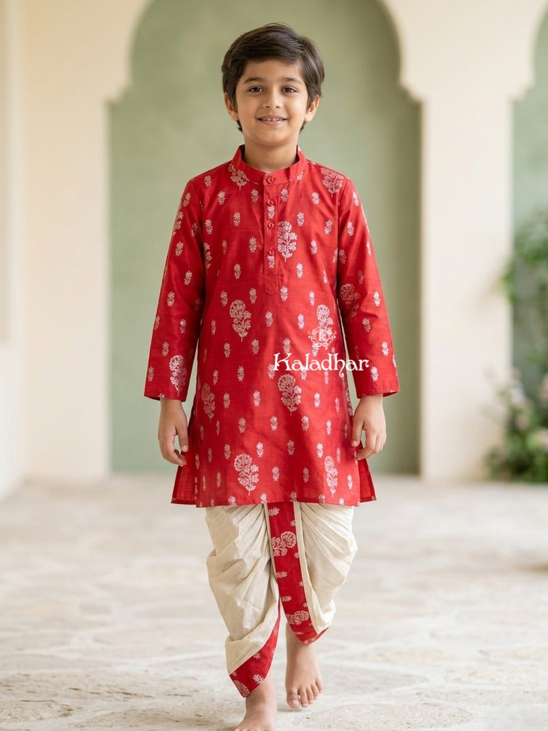 Raw silk Boys Kurta set – Comfortable Fit 8-9 years