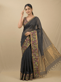 Kalamkari cotton saree with kalamkari border and kalamkari blouse