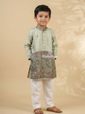 Tissue Kalamkari Boys Kurta set – Comfortable Fit 4-5 years