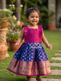Banaras pattu Lehenga set with Intricate Zari Detailing 1-2 years