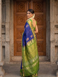 Uppada pattu saree for women | Royal blue | allover zari motifs | party wear