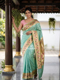 Banaras Silk Saree for Women | dark pink | Party Wear | Paithani Border