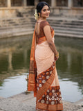 Dola silk fancy saree for women | cream | zari border | party wear