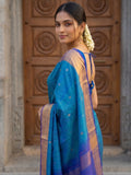 Uppada pattu saree for women | Royal blue | allover zari motifs | party wear