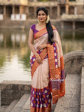 Dola silk fancy saree for women | cream | zari border | party wear