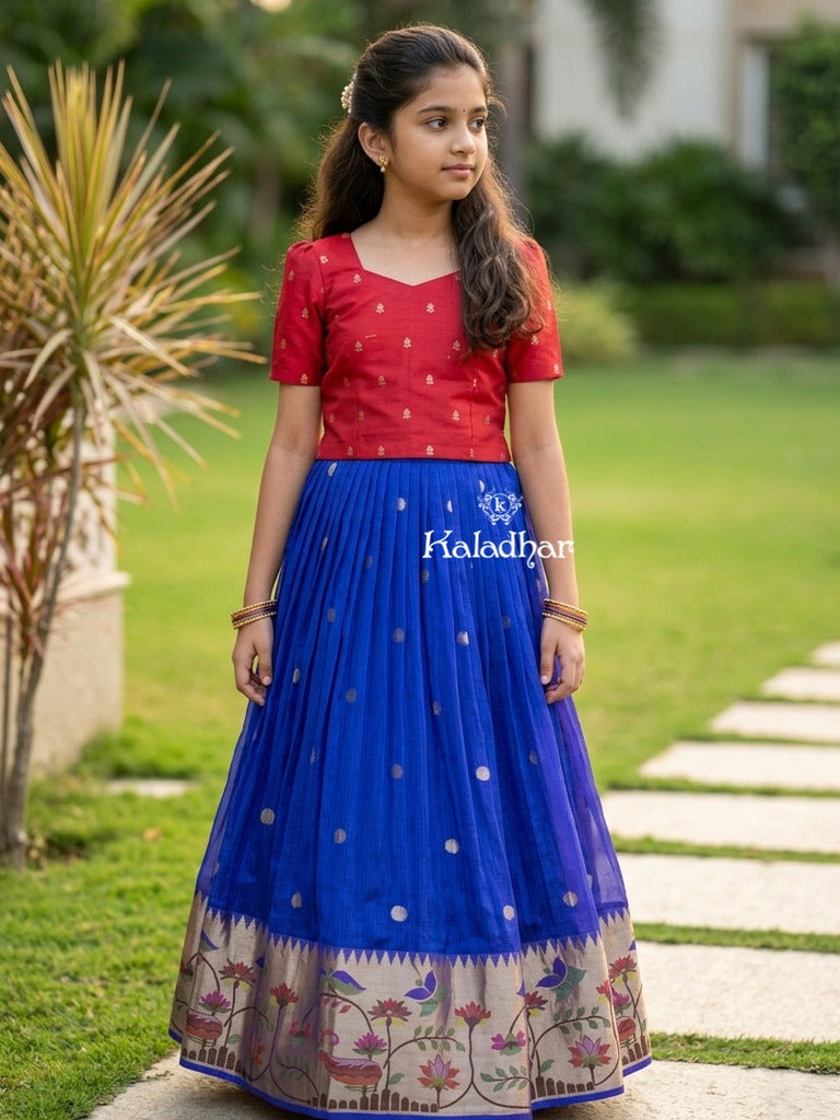 Kota silk lehenga set for kids 11-12 years