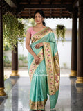 Banaras Silk Saree for Women | dark pink | Party Wear | Paithani Border
