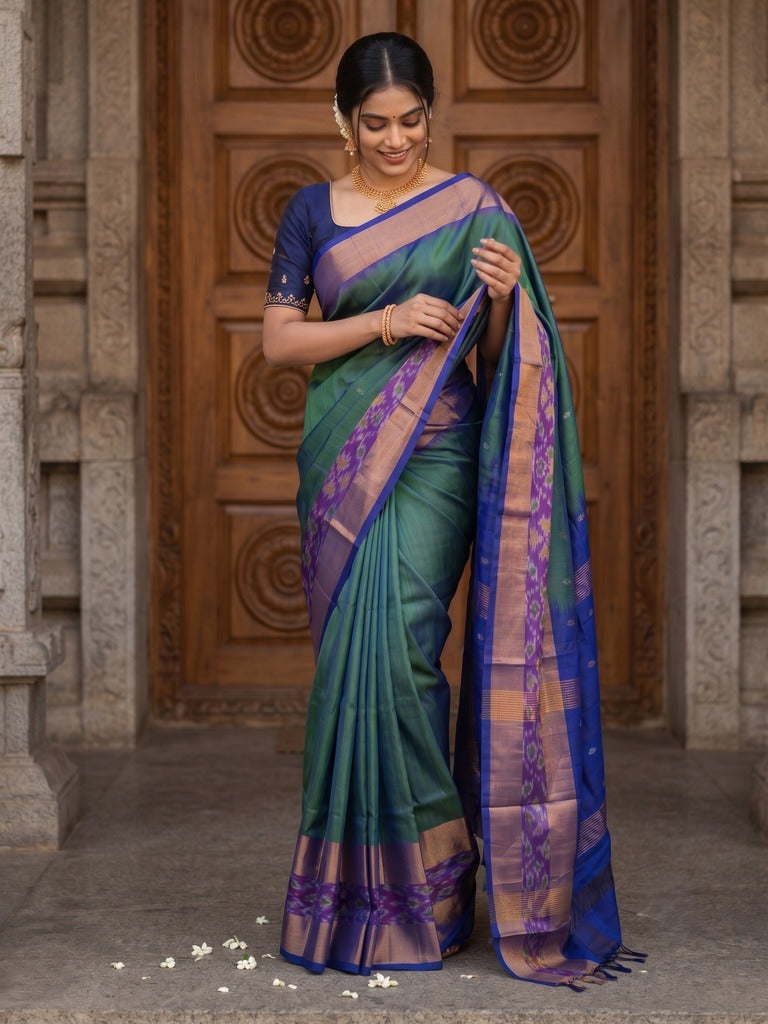 Uppada pattu saree for women | Royal blue | allover zari motifs | party wear