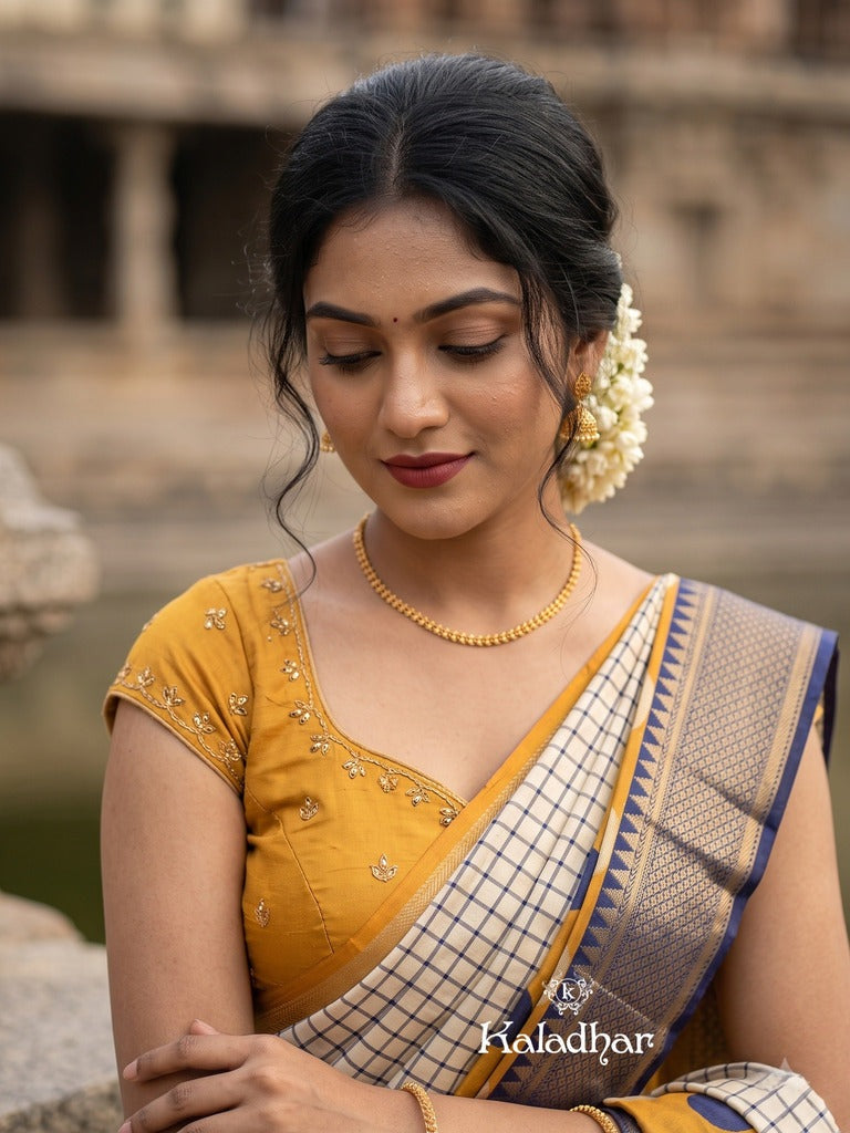 Dola silk fancy saree for women | cream | zari border | party wear