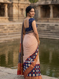 Dola silk fancy saree for women | cream | zari border | party wear