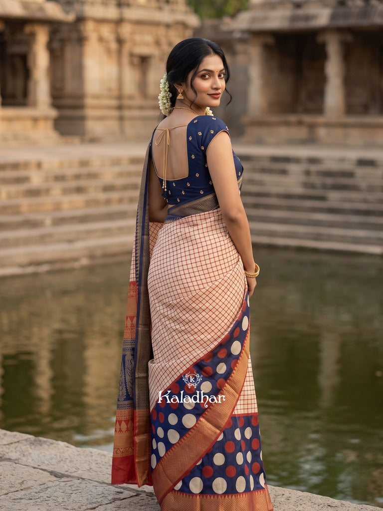 Dola silk fancy saree for women | cream | zari border | party wear