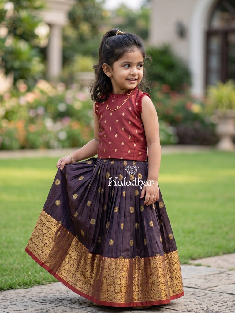 Kanchi pattu lehenga set for girls | party wear | designer collection 3-4 years