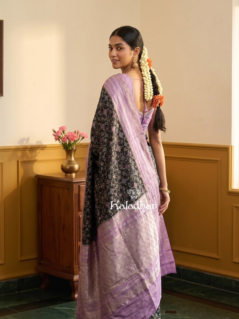 Banaras patola fancy saree for women | royal blue | zari border | party wear