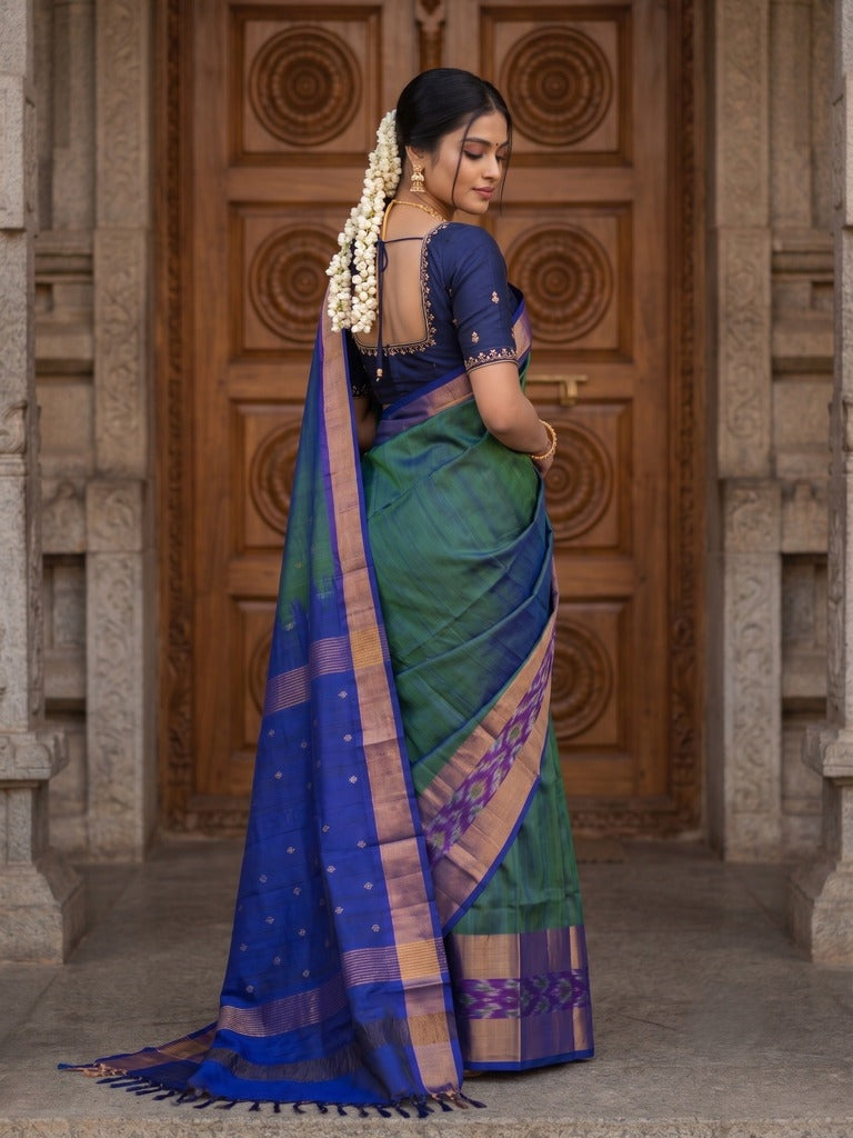 Uppada pattu saree for women | Royal blue | allover zari motifs | party wear