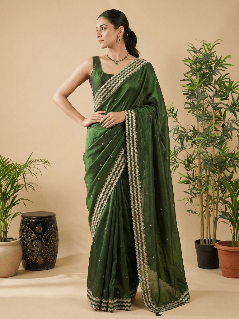 Rocket saree Soft organza saree in blue color Copy