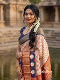 Dola silk fancy saree for women | cream | zari border | party wear