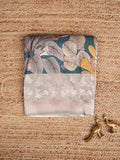 Jute tussar printed fancy saree for women | Green | Party wear | Zari border
