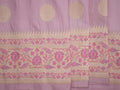 Banaras pattu saree pastel purple color allover zari weaves & zari border with rich pallu and attached plain blouse
