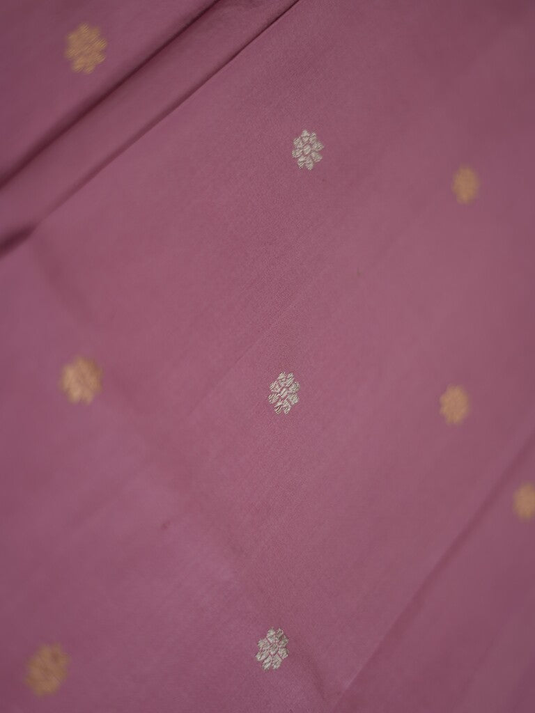 Banaras pattu saree light purple color allover zari weaves & zari border with rich pallu and attached plain blouse