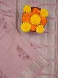 Raw mango pattu saree light purple color allover zari weaves & zari border with zari pallu and self blouse
