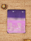Dupion fancy saree allover zari motifs and zari border with contrast blouse
