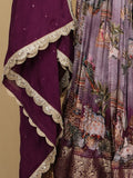 Classy light purple dola silk lehenga set with elegant zari featuring soft fabric | Ready to wear