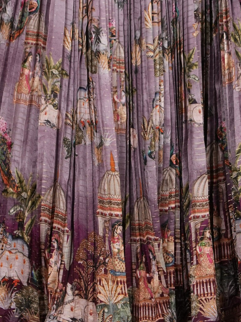 Classy light purple dola silk lehenga set with elegant zari featuring soft fabric | Ready to wear