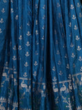 Raw mango lehenga set in peacock blue color with elegant weaving | Ready to wear
