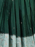 Raw mango lehenga set in dark green color with elegant weaving | Ready to wear