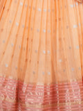 Classy light peach chanderi lehenga set with self-blouse and elegant border |Ready to wear