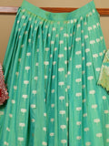 Classy banaras lehenga set in lux green featuring rich weaves with fine zari border | Ready to wear