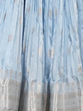 Classy mangalagiri lehenga set in an elegant style in light blue color with fine zari border | Ready to wear