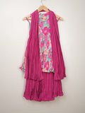 Pretty pink crape floral sharara set for kids | Pretty party & festive outfit