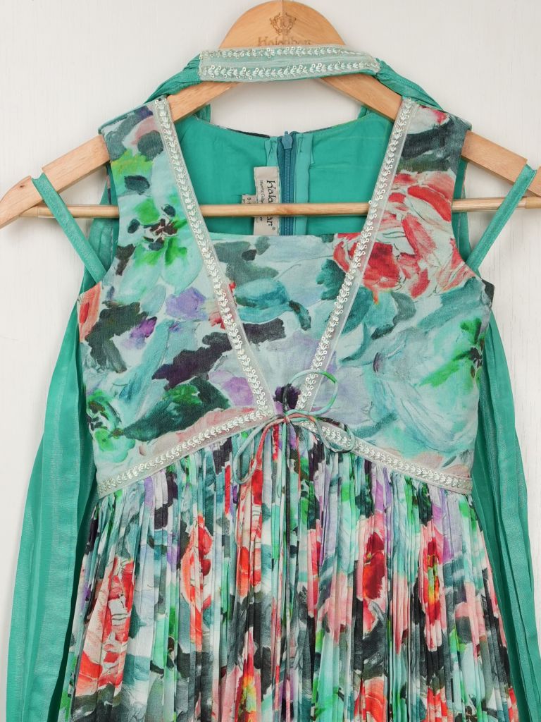 Chinnon green floral sharara set for kids | Pretty party & festive outfit