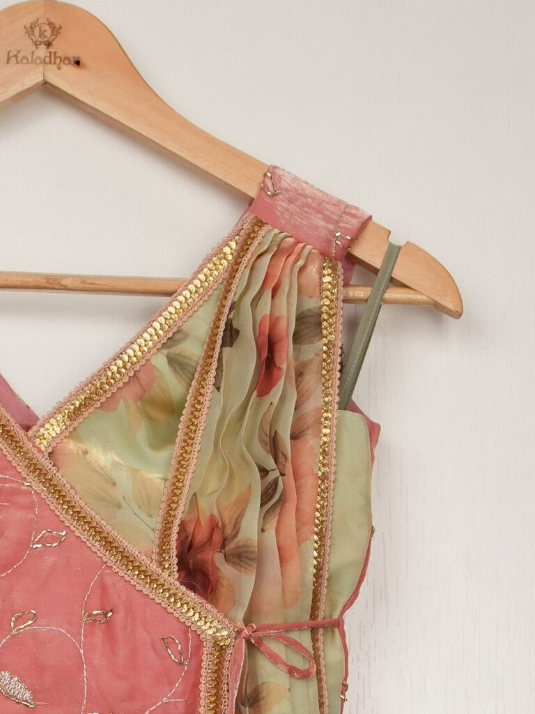 Fendi cream color designer crop top lehenga for girls | Made for little twirls