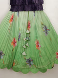 Organza green designer crop top lehenga for girls | Made for little twirls