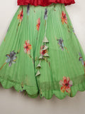 Organza green designer crop top lehenga for girls | Made for little twirls