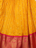 Kanchi pattu yellow color traditional kids lehenga set | Made for little twirls