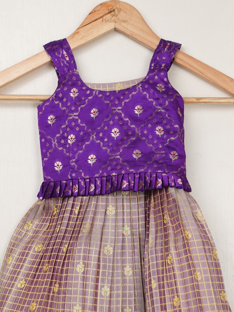 Kanchi pattu traditional kids lehenga set | Made for little twirls
