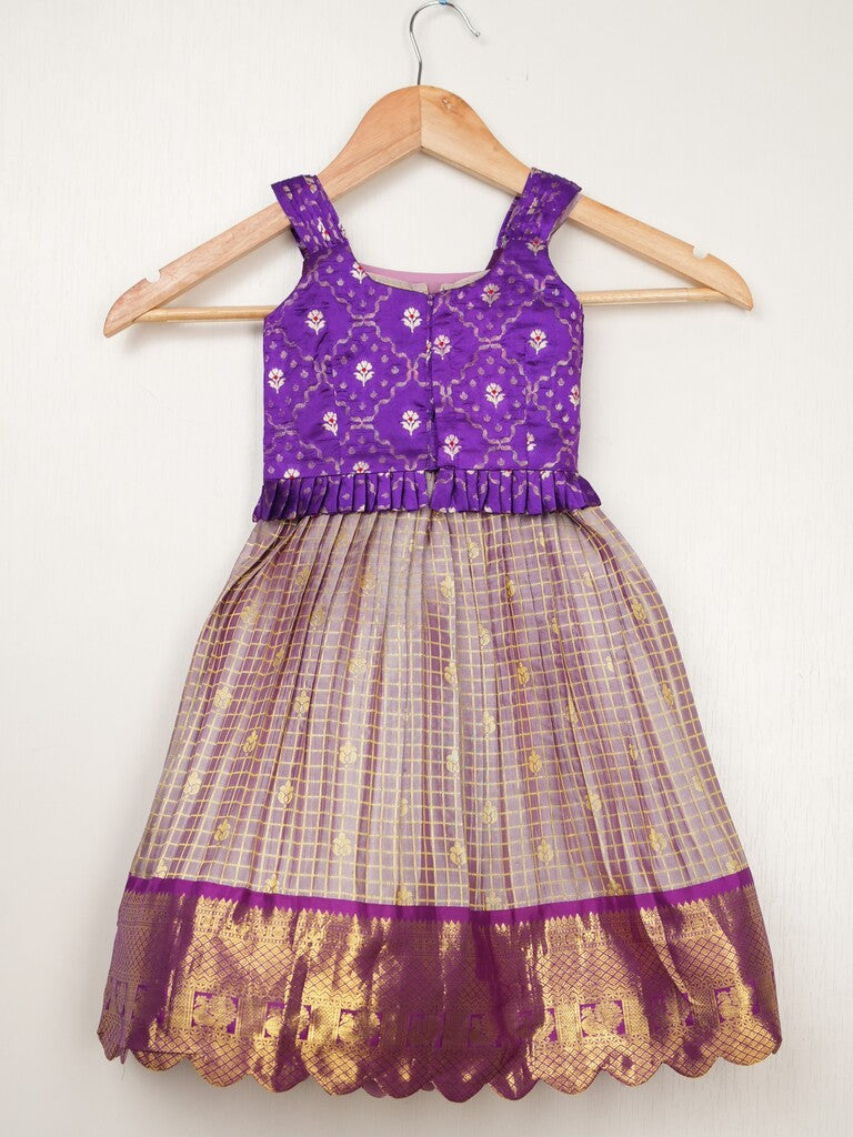 Kanchi pattu traditional kids lehenga set | Made for little twirls