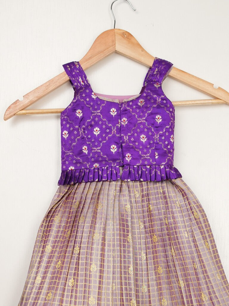 Kanchi pattu traditional kids lehenga set | Made for little twirls