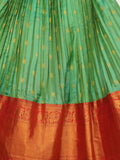 Green color Kanchi pattu traditional kids lehenga set | Made for little twirls
