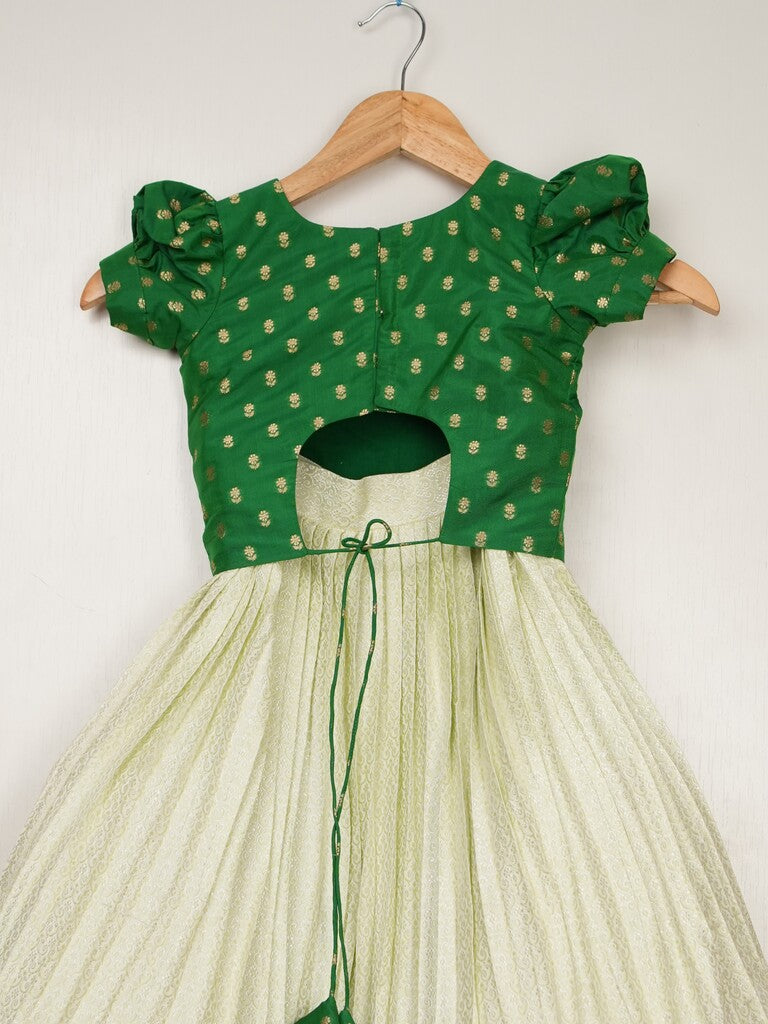 Banaras traditional croptop lehenga for kids | Made for little twirls