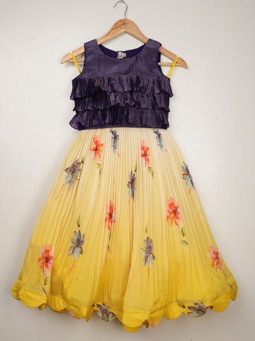 Organza designer crop top lehenga for girls | Made for little twirls