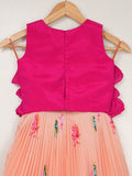 Organza designer crop top lehenga for girls | Made for little twirls