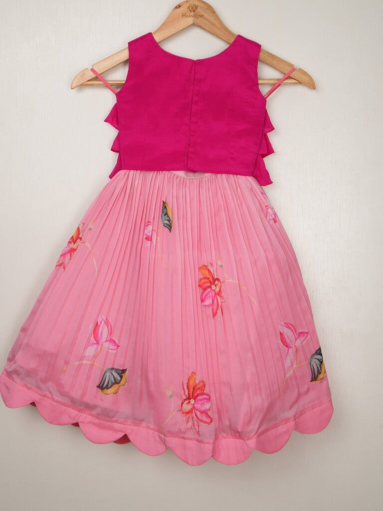 Organza designer crop top lehenga for girls | Made for little twirls