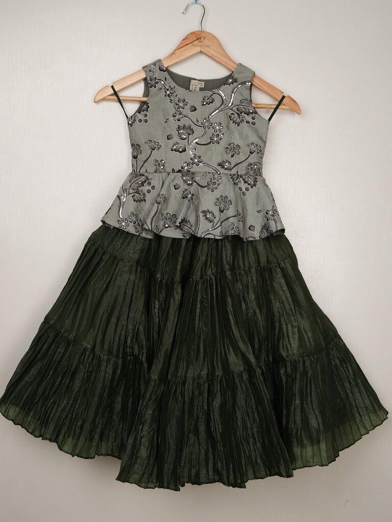 Organza designer crop top lehenga for girls | Made for little twirls