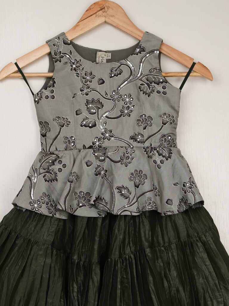 Organza designer crop top lehenga for girls | Made for little twirls