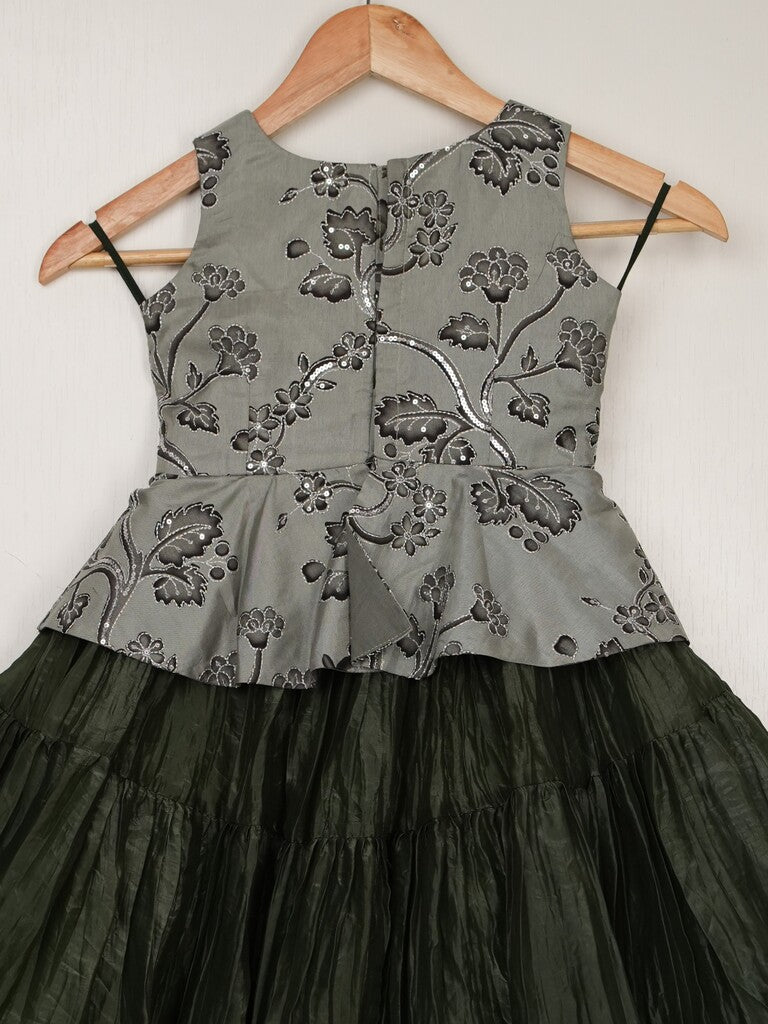 Organza designer crop top lehenga for girls | Made for little twirls